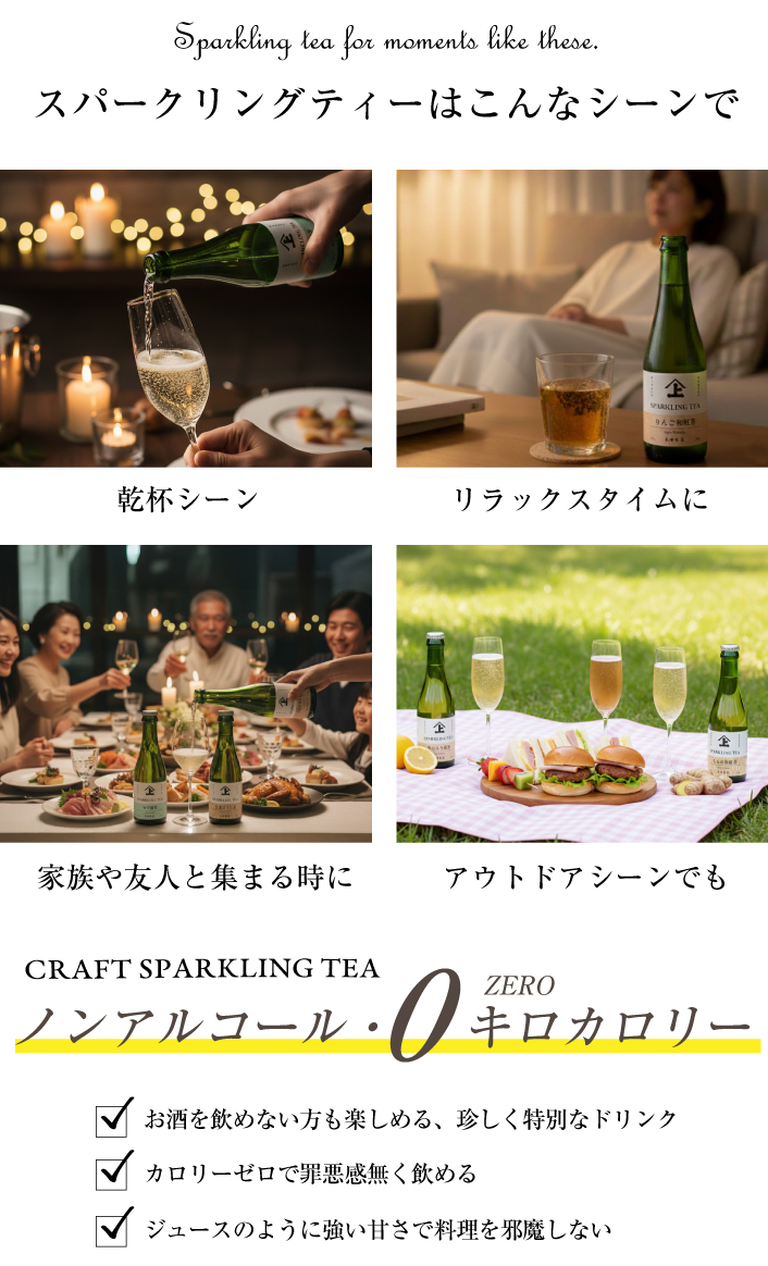 こんなシーンで飲みたいスパークリングティー